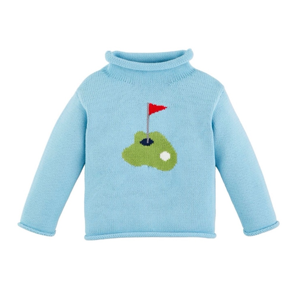 Kids Blue Golf Sweater